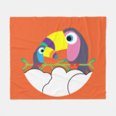 Niedlicher Toukan | LIEBE | Funny Birds Tasse Serv Fleecedecke (Vorderseite (Horizontal))