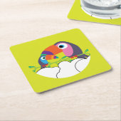Niedlicher Toukan | LIEBE | Funny Birds Tasse Serv Rechteckiger Pappuntersetzer (angewinkelt)