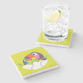 Niedlicher Toukan | LIEBE | Funny Birds Tasse Serv Steinuntersetzer (Seitenansicht)