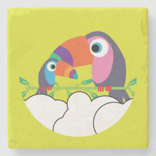 Niedlicher Toukan   LIEBE   Funny Birds Tasse Serv Steinuntersetzer