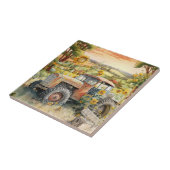 niedlicher Traktor Fliese (Seite)