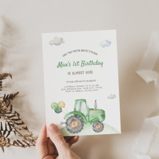 Niedlicher Traktor zum Geburtstag Einladung