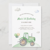 Niedlicher Traktor zum Geburtstag Einladung (Vorderseite)