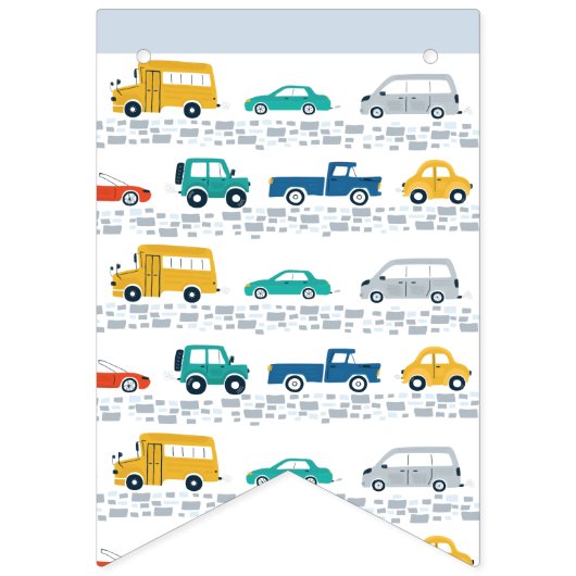 Niedlicher Transport Happy Birthday Banner (Erste Fahne)