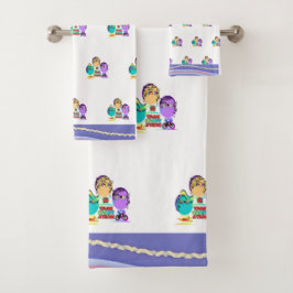 Niedlicher Transport Karikatur Kids Handtuch Set