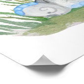 Niedlicher Traum Big Blue Elephant Personalisiert Poster (Ecke)