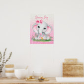 Niedlicher Traum Big Pink Glitzer Girl Elefant Poster (Küche)