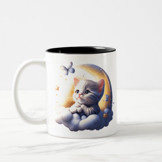 niedlicher Traumkaffee Zweifarbige Tasse (Links)