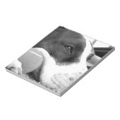 niedlicher, traurig aussehender Pitbulhund Schwarz Notizblock (Rotiert)