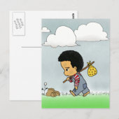 Niedlicher trauriger Junge Postkarte (Vorne/Hinten)