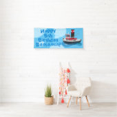 Niedlicher Trawler Cartoon Geburtstag Banner (Insitu)