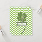 Niedlicher Trendgurt "Viel Glück" vierblättriges K Karte (Vorderseite/Rückseite Beispiel)