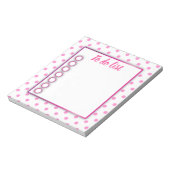 Niedlicher Trendrosa und weißer Polka Dot zu erled Notizblock (Rotiert)