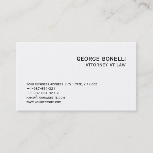 Niedlicher Trendy Attorney at Law Business Card Visitenkarte (Vorderseite)