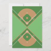 Niedlicher Trendy Baseball Pitch & Ribbon 2. Gebur Einladung (Rückseite)