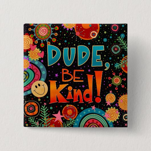 Niedlicher Trendy Fun Lächeln Einzigartiger Typ fr Button (Vorderseite)