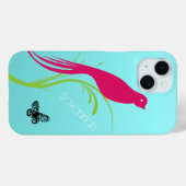 Niedlicher Trendy Pink Schlucken Bird Butterfly üb Case-Mate iPhone Hülle (Rückseite (Horizontal))