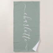 Niedlicher trendy Script Name Personalisiert Dusty Strandtuch (Vorderseite)
