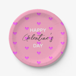Niedlicher Trendy Typografy Pink Happy Galentines  Pappteller