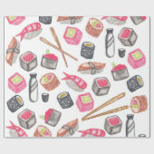 Niedlicher Trendy Watercolor-Sushi-Grund und Geschenkpapier (Flach)