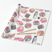 Niedlicher Trendy Watercolor-Sushi-Grund und Geschenkpapier (Ungerollt)