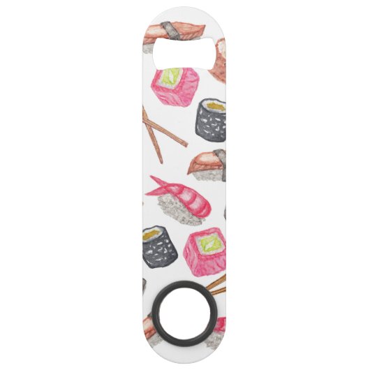 Niedlicher Trendy Watercolor-Sushi-Grund und Speed Flaschenöffner (Vorderseite)