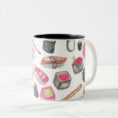 Niedlicher Trendy Watercolor-Sushi-Grund und Zweifarbige Tasse (VorderseiteRechts)