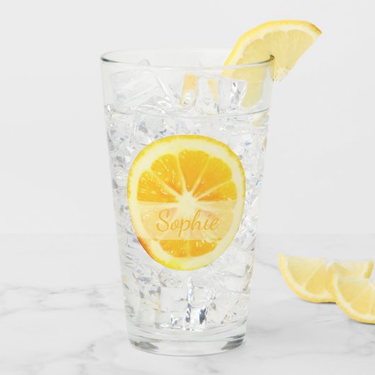 NIEDLICHER TRENDY YELLOW CUT LEMON FRUIT INDIVIDUE GLAS (Rückseite Ice)