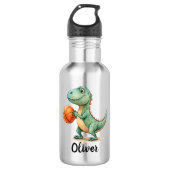 Niedlicher Trex Basketball Personalisiert Edelstahlflasche (Vorderseite)