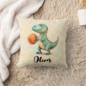 Niedlicher Trex Basketball Personalisiert Kissen (Decke)