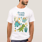 Niedlicher TRex Dinosaur Parents T - Shirt (Vorderseite)