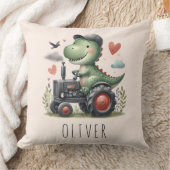Niedlicher Trex Dinosaurier Fahren eines Traktors Kissen (Decke)