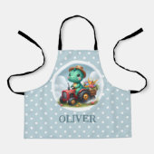 Niedlicher Trex Dinosaurier Fahren mit einem roten Schürze (Vorderseite)