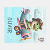 Niedlicher Trex Dinosaurier mit einem charmanten F Fleecedecke (Vorderseite (Horizontal))