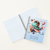 Niedlicher Trex Dinosaurier mit einem charmanten F Notizblock (Innenseite)