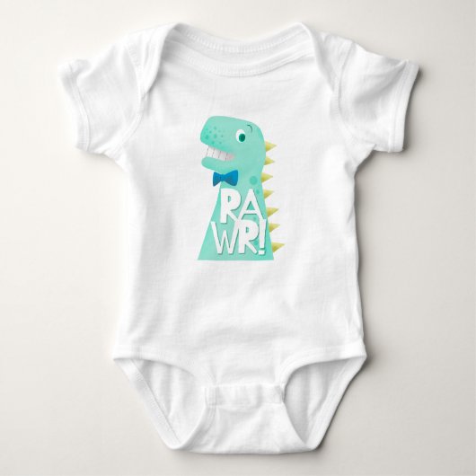 Niedlicher Trex Dinosaurier RAWR Baby Strampler (Vorderseite)