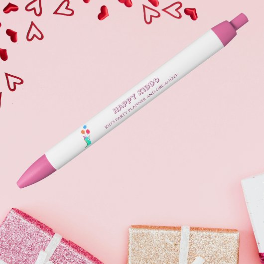 Niedlicher Trex mit Balloons Kid's Party Organizer Kugelschreiber