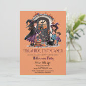 Niedlicher Trick Leckerei Kinder Süßigkeiten Hallo Einladung (Stehend Vorderseite)