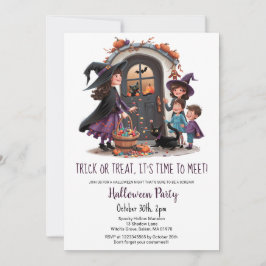 Niedlicher Trick Leckerei Kinder Süßigkeiten Hallo Einladung