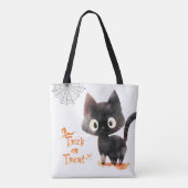 Niedlicher Trick oder behandeln Black Cat Hallowee Tasche (Rückseite)