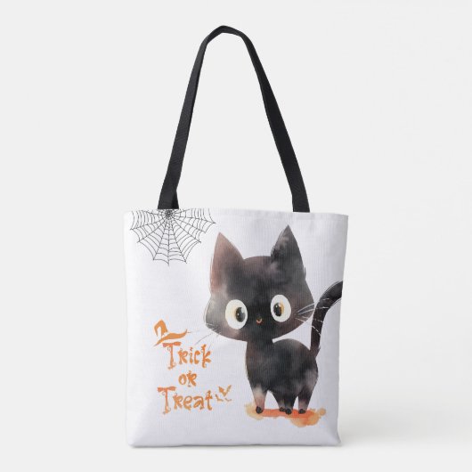 Niedlicher Trick oder behandeln Black Cat Hallowee Tasche (Rückseite)