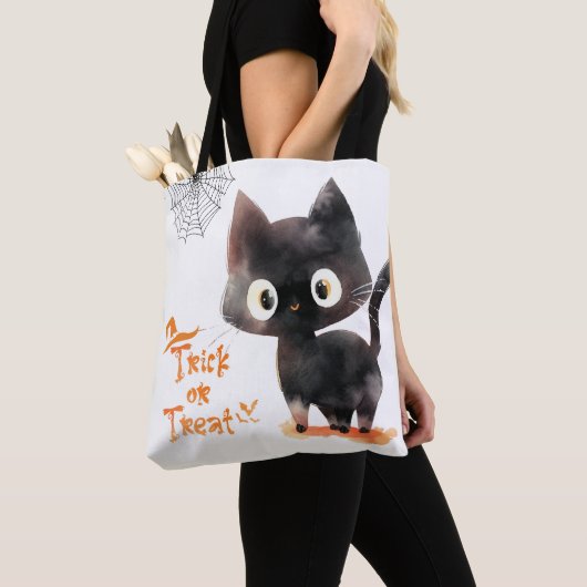 Niedlicher Trick oder behandeln Black Cat Hallowee Tasche (Von Nahem)