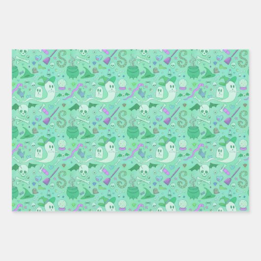 Niedlicher Trick oder Kids-Halloween Geschenkpapier Set (Vorderseite)