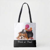 Niedlicher Trick oder Treat Candy Dog Personalisie Tasche (Vorderseite)