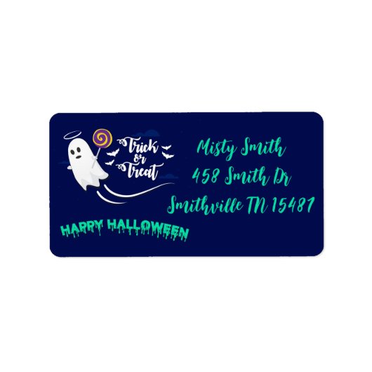 Niedlicher Trick oder Treat Ghost Adressaufkleber (Vorne)