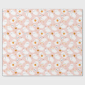 Niedlicher Trick oder Treat Ghosts mit Kürbissen a Geschenkpapier (Flach)