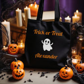 Niedlicher Trick oder Treat Halloween-Geistername Tasche