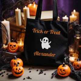 Niedlicher Trick oder Treat Halloween-Geistername Tasche