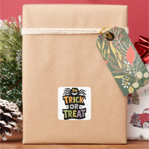 Niedlicher Trick oder Treat Halloween Quadratischer Aufkleber