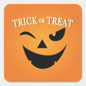 NIEDLICHER Trick oder Treat Happy Halloween Sticke Quadratischer Aufkleber (Vorderseite)